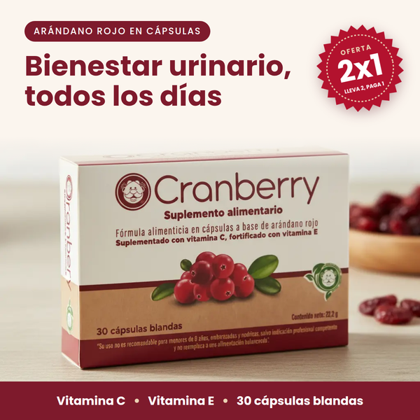 2 X 1 Capsulas de Cranberry — Cuida tus Vías Urinarias | 30 Cápsulas Blandas 1