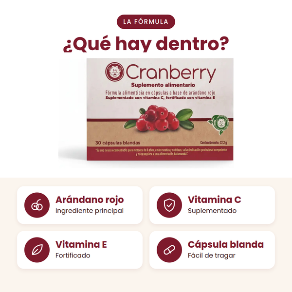 2 X 1 Capsulas de Cranberry — Cuida tus Vías Urinarias | 30 Cápsulas Blandas 3