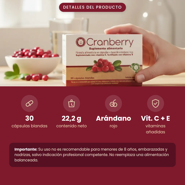 2 X 1 Capsulas de Cranberry — Cuida tus Vías Urinarias | 30 Cápsulas Blandas 8