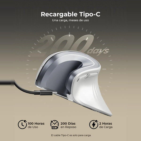 Mouse Vertical ProtoArc — Ergonómico, Inalámbrico y Silencioso 7
