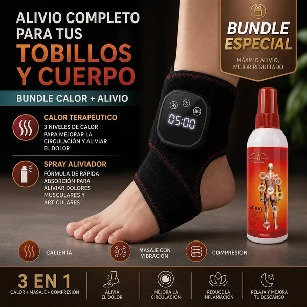 Oferta 2 en 1 - Masajeador Térmico 3 en 1 para Tobillos & Crema Analgesica de Alivio Rapido 1