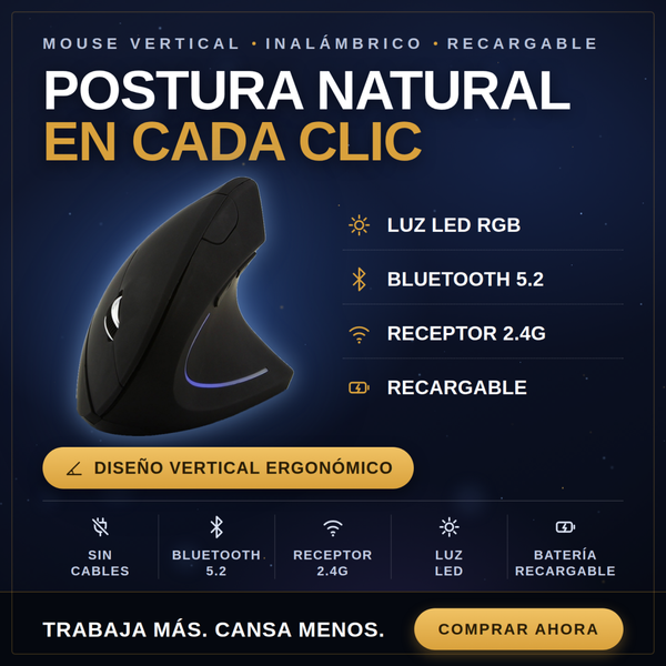Mouse Vertical MarketGoRD — Ergonómico, Inalámbrico y Silencioso 1